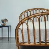 Rattan basket bed from the 50s