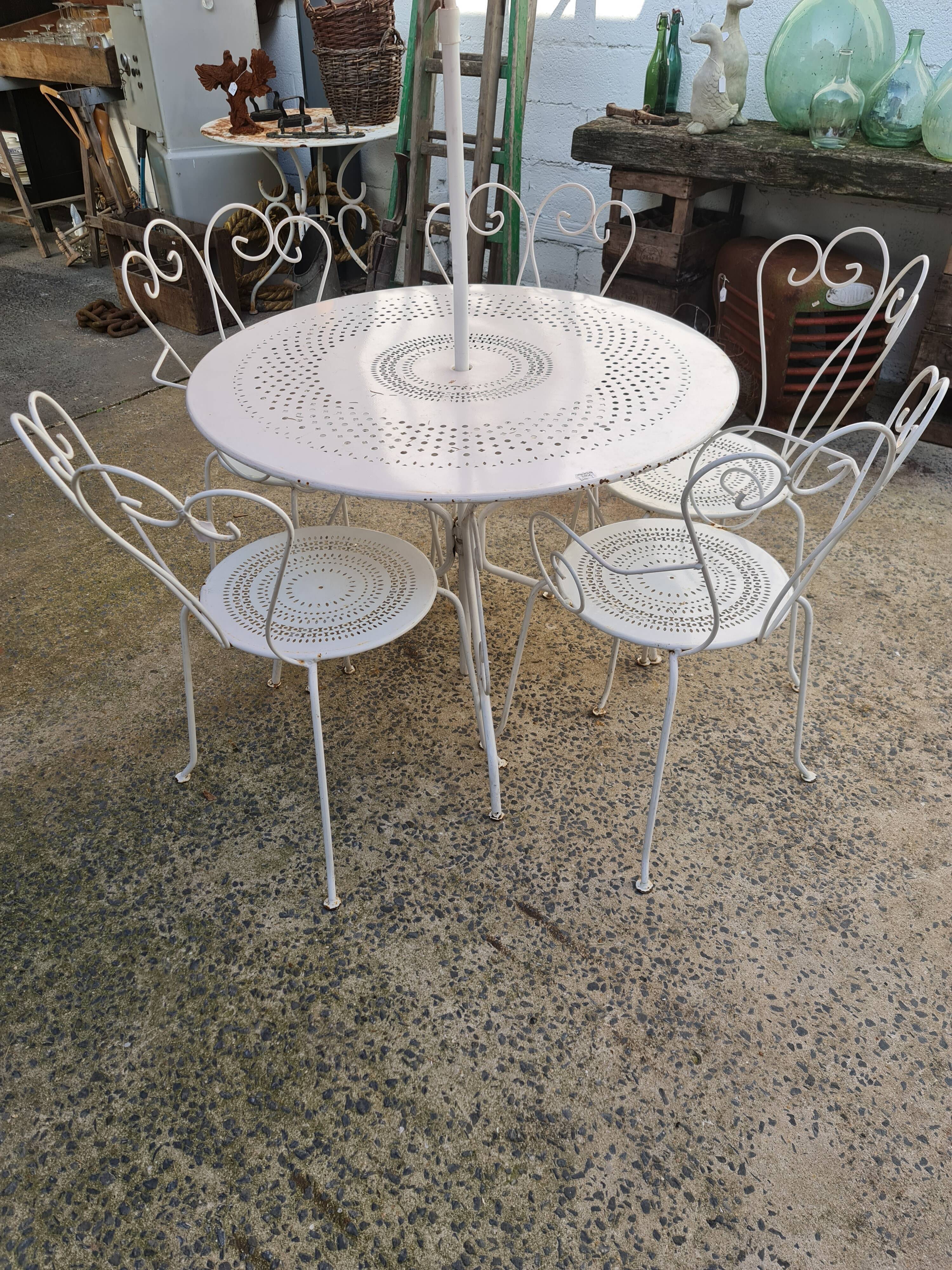Salon de jardin fer forgé blanc