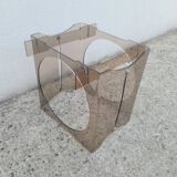 Bedside side table, plexiglass end table Vintage 1970 space age