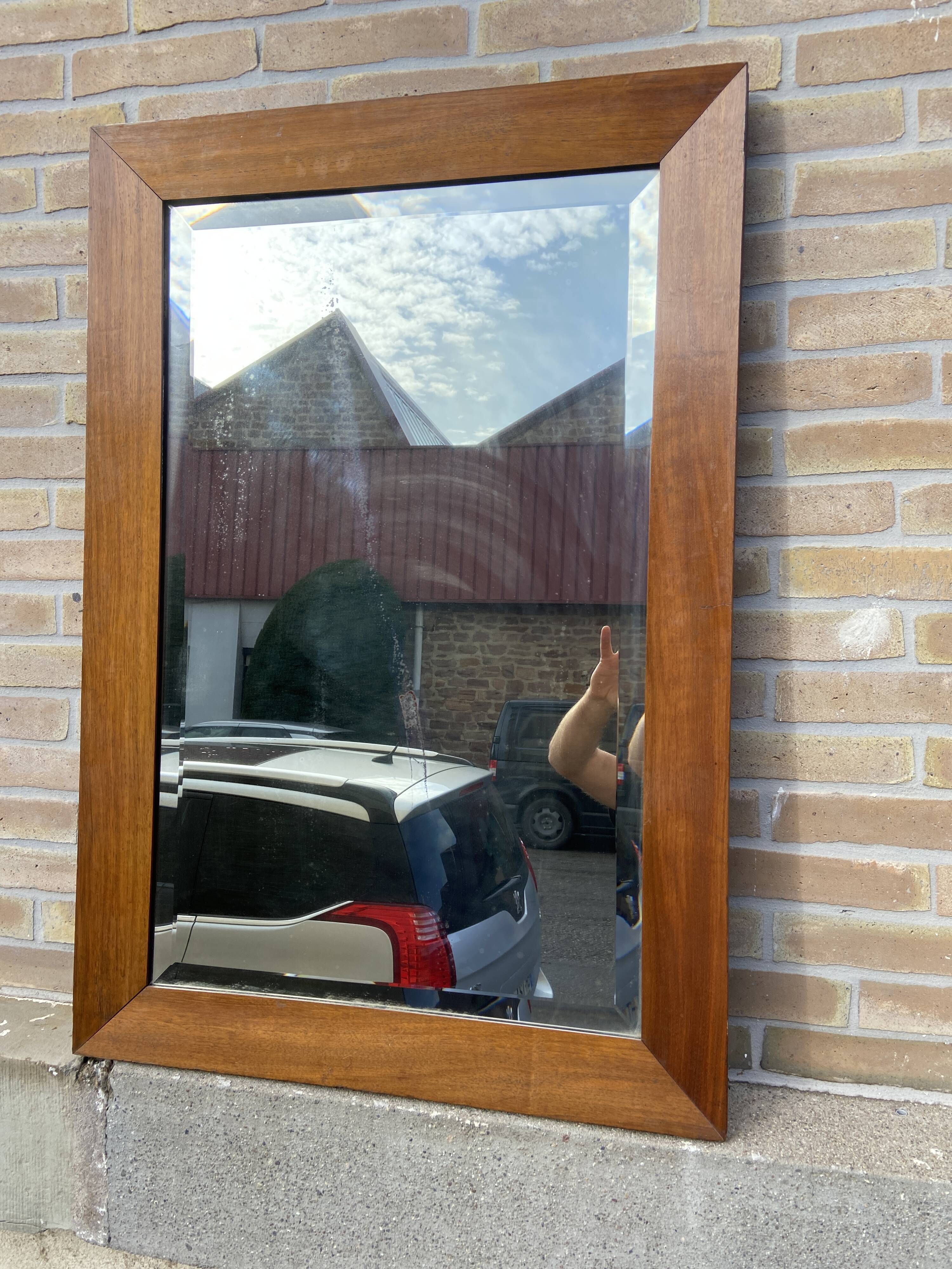 Old mirror ice vintage 1850 walnut alsace region style louis philippe