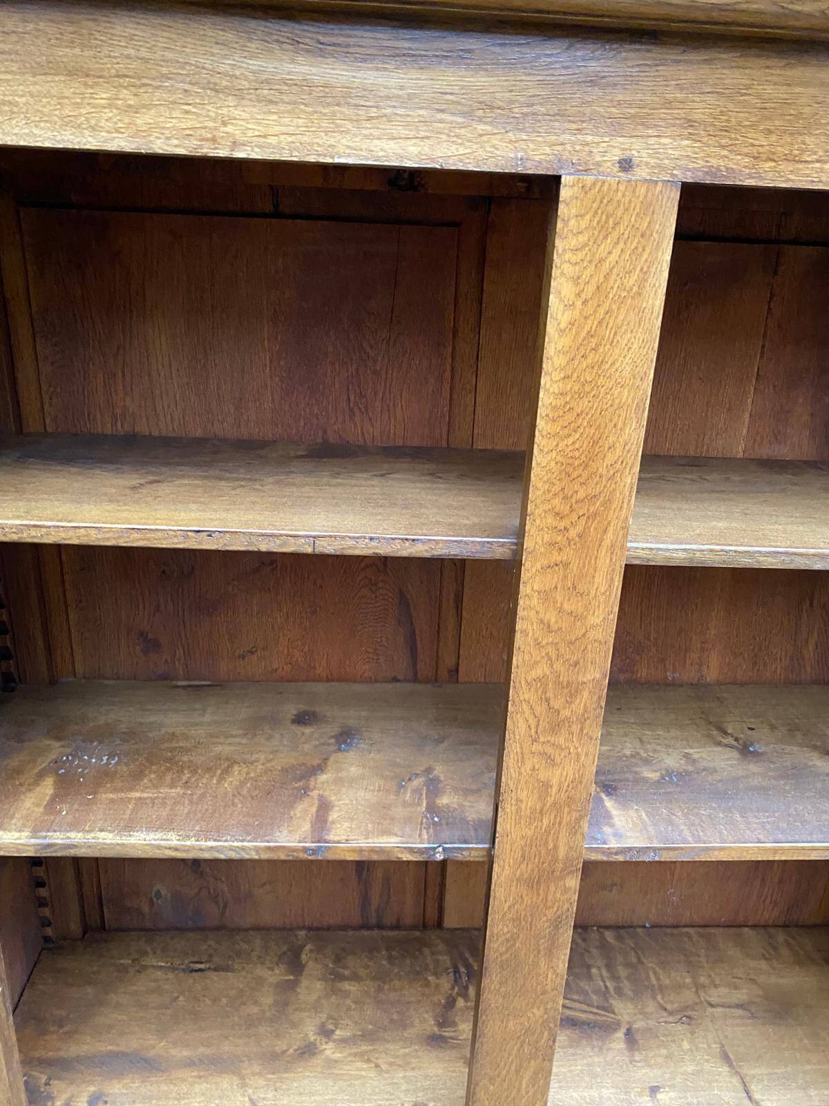 Vintage solid oak bookcase from the 18th century