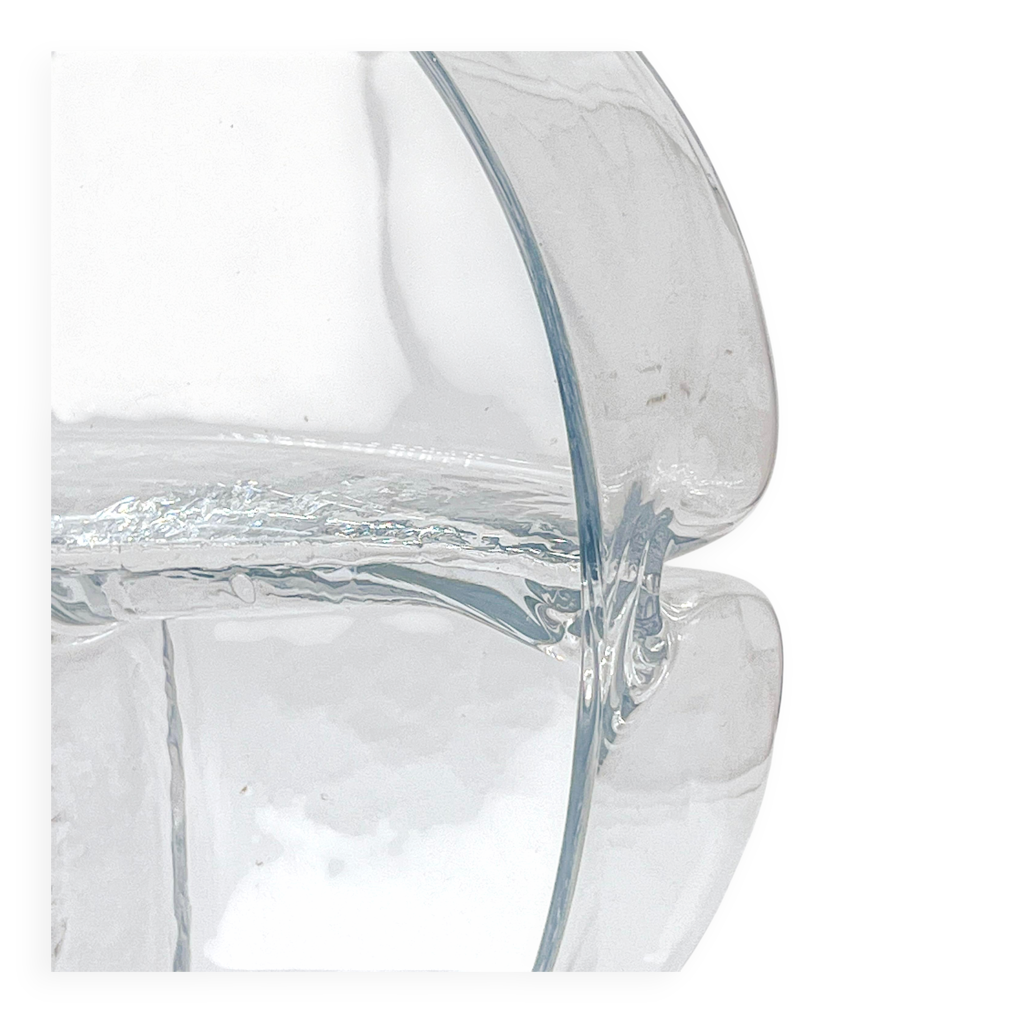 Vintage Italian "Membrane" Valet Tray in Clear Murano Glass by Toni Zuccheri