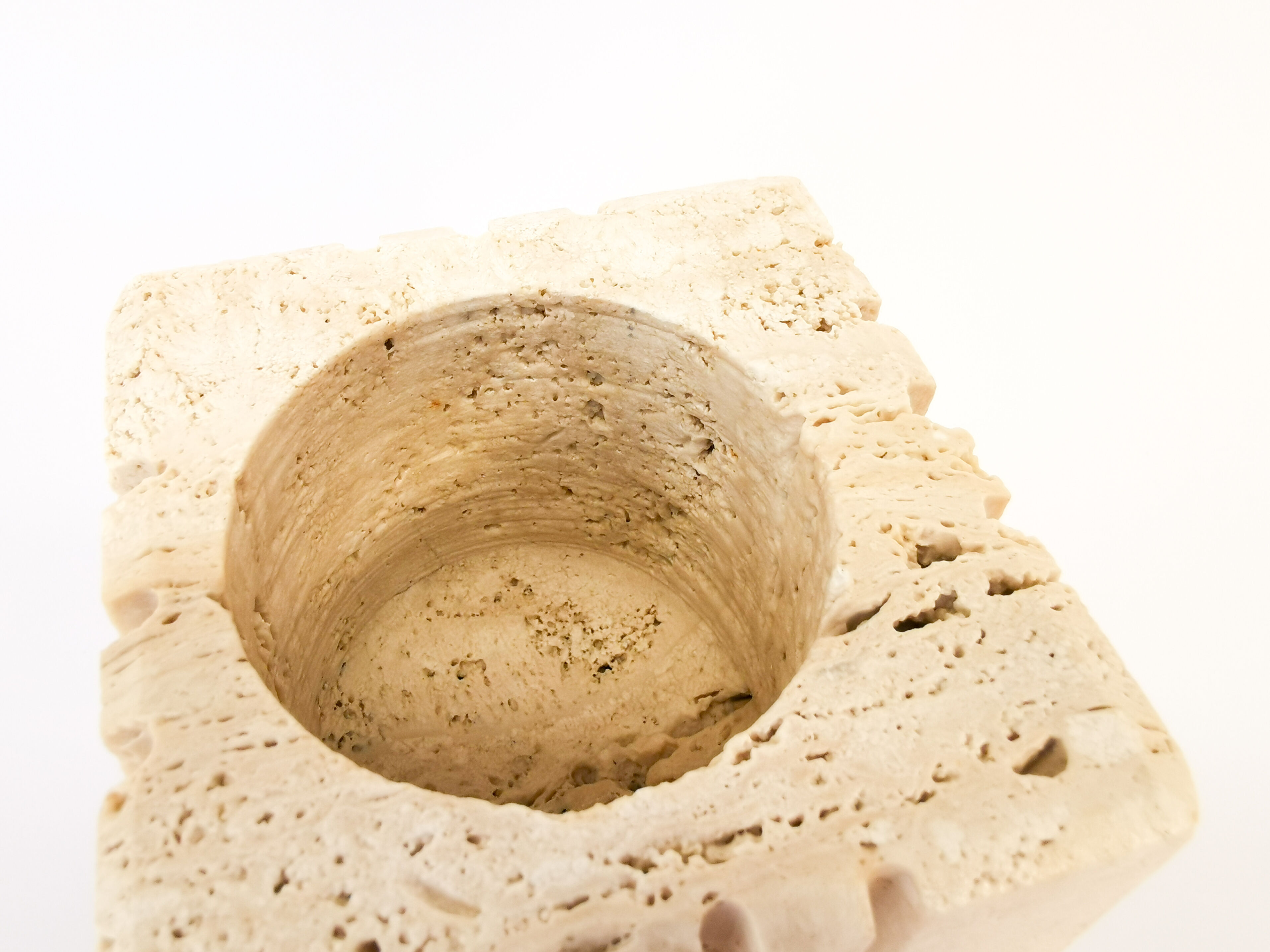Pencil holder in travertine by Cerri Nestore, 1960