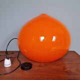 XXL onion pendant light in orange opaline, design Alessandro Pianon, Vistosi, 1960