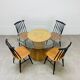 McGuire Bamboo Dining Table, Wheat Sheaf, 4 Person, Vintage
