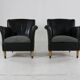 Ensemble de deux fauteuils club en cuir design danois