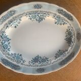 Large serving dish pontesa patterns blue flowers in vintage porcelain