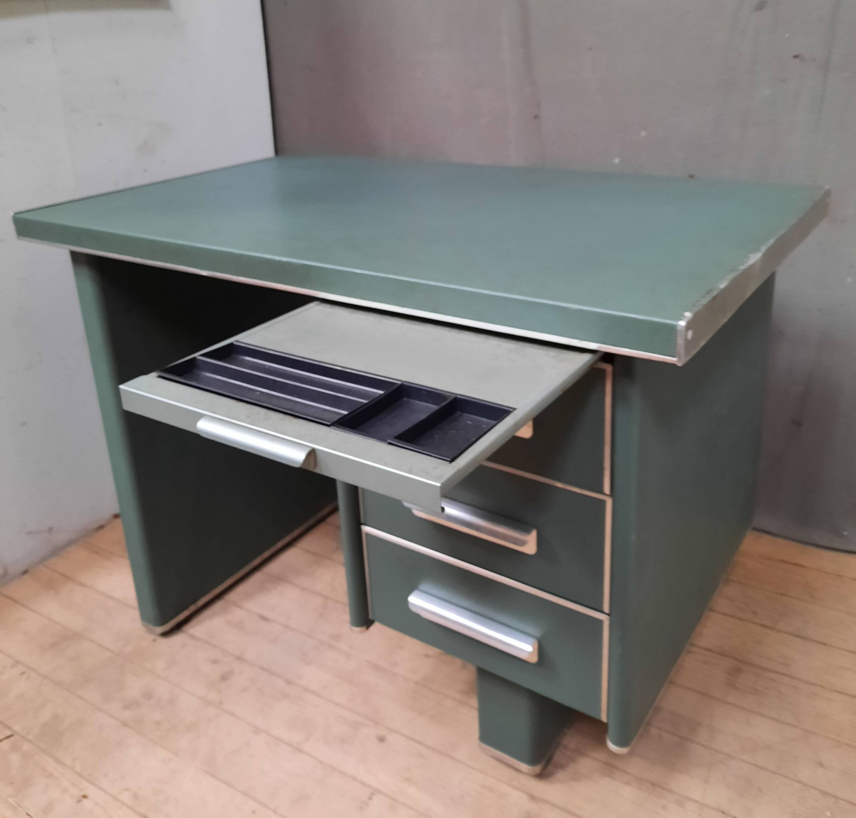 Industrial metal desk