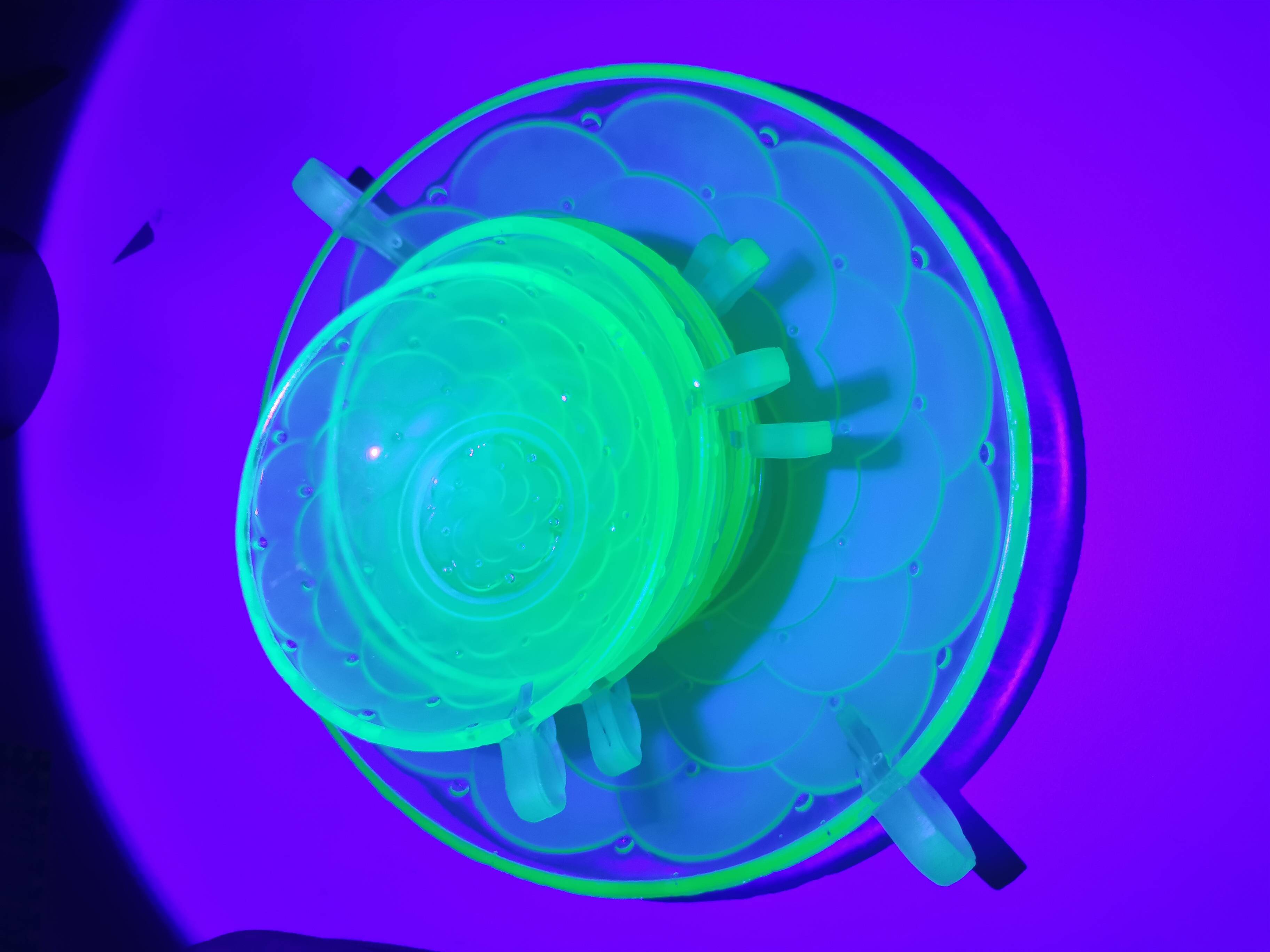 Art Deco dessert service in uraline, salad bowl and cup