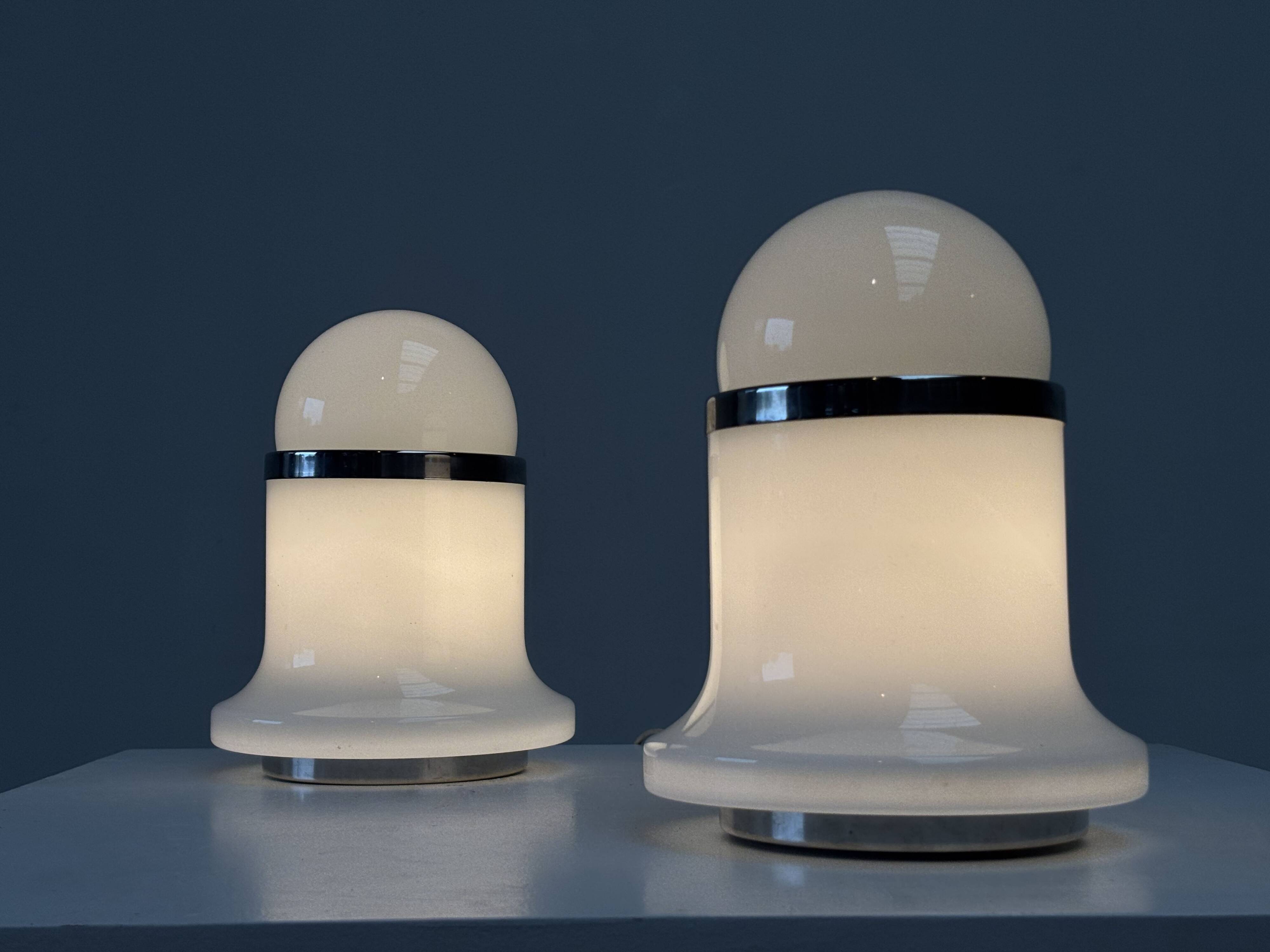 2 lampes de table en verre de Murano éditées par Reggiani