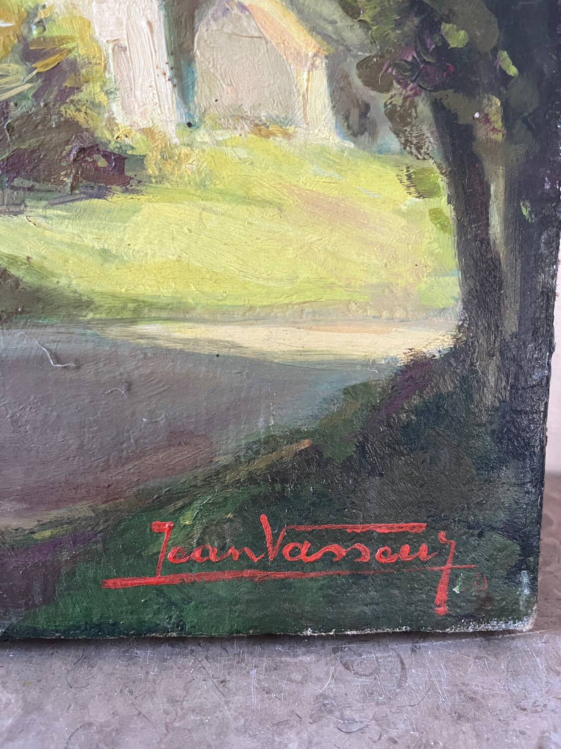 Sortie du village de Thoix, signée Jean Vasseur
