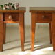 Pair of vintage country bedside tables oak and fir