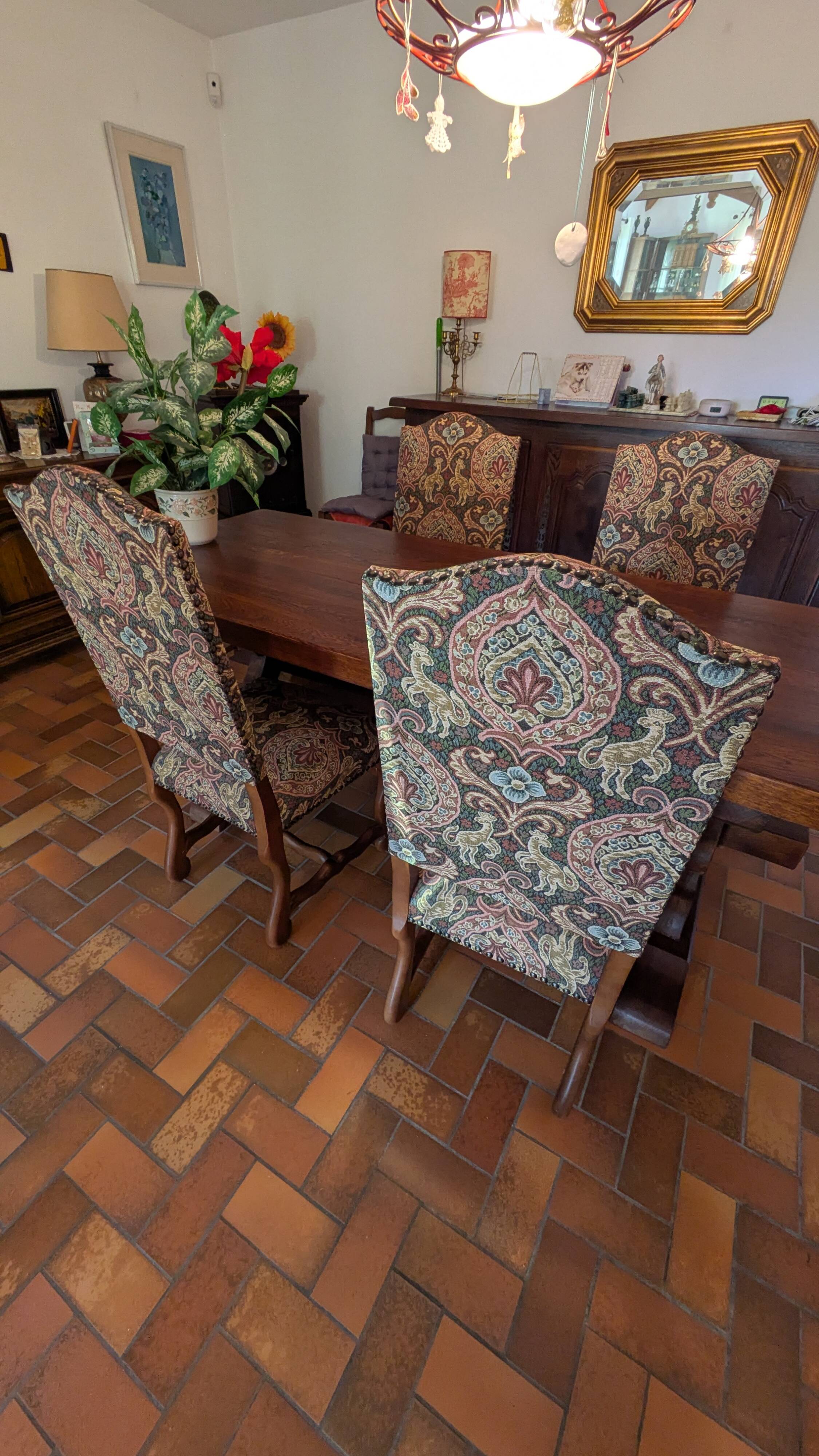 Set of 4 Louis XV upholstered chairs