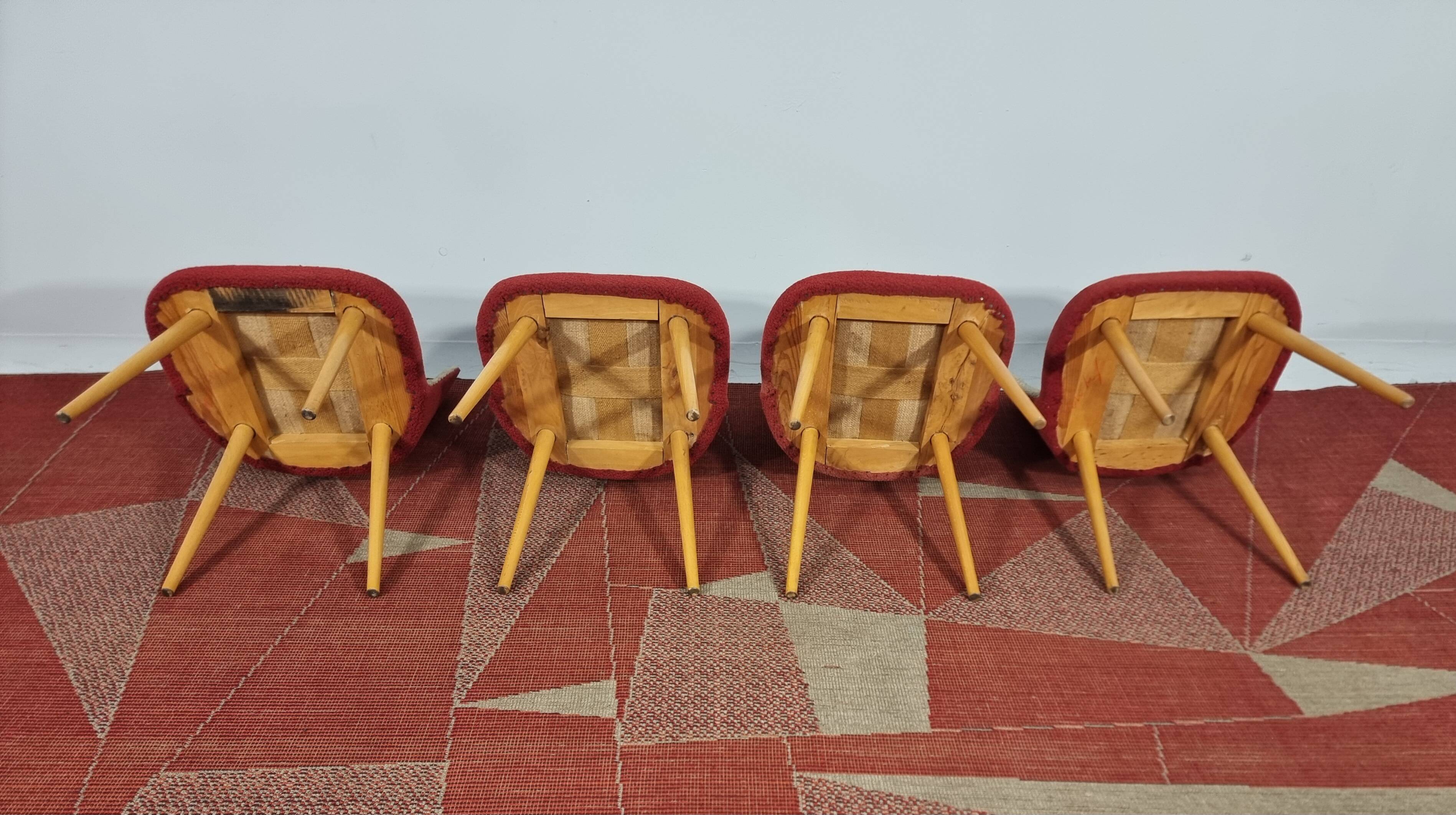 Dining Table and Chairs, 1960s, Set of 5