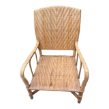 Vintage rattan and wicker armchair