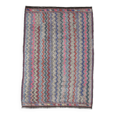 Tapis kilim vintage multicolore à motifs zigzag géométriques, 184x274Cm