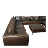 Gigantic modular leather sofa design for 12 people.