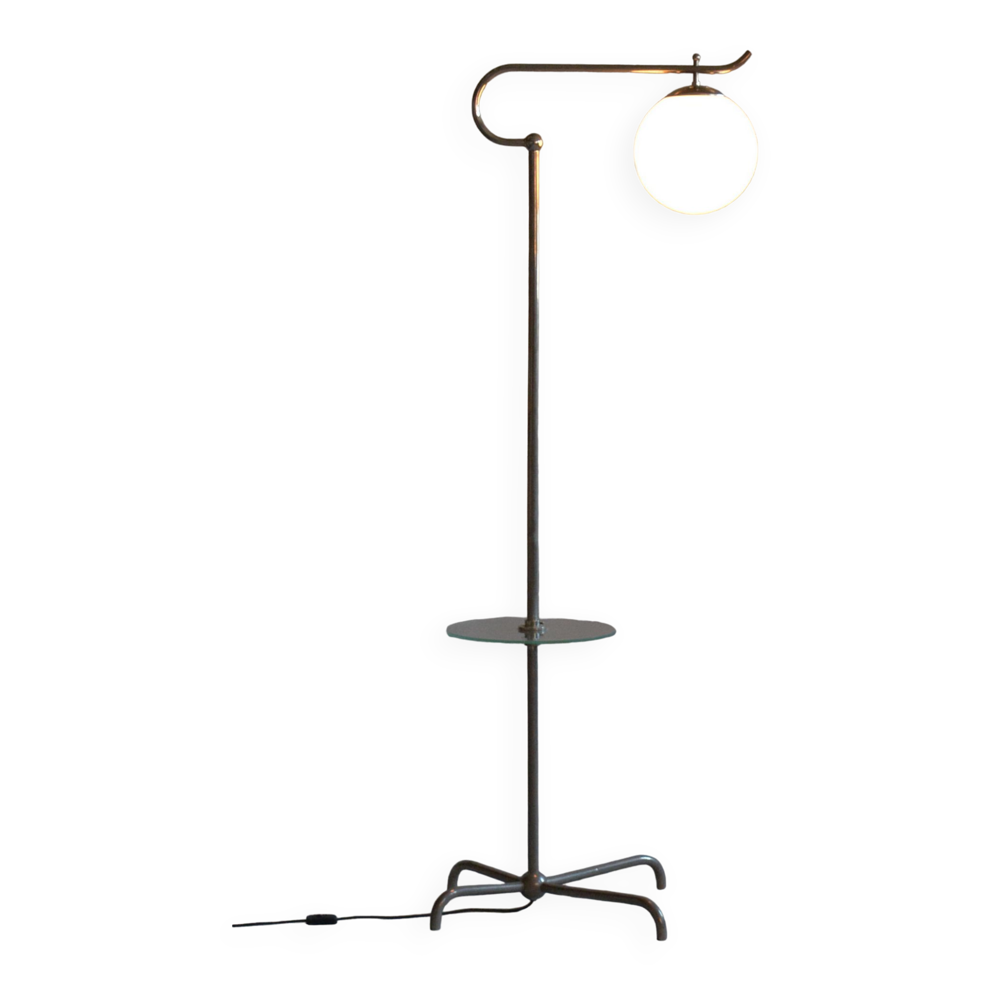 20th century czech bauhaus chrome floor lamp, by hynek gottwald, 1930s