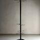 Minimalist black metal brass coat stand