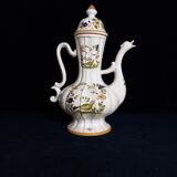 Faience ewer with dragon's head spout - decor 'vieux moustier'