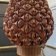 Large vintage woven lamp base in Riviera/Boho style from the 1970s.