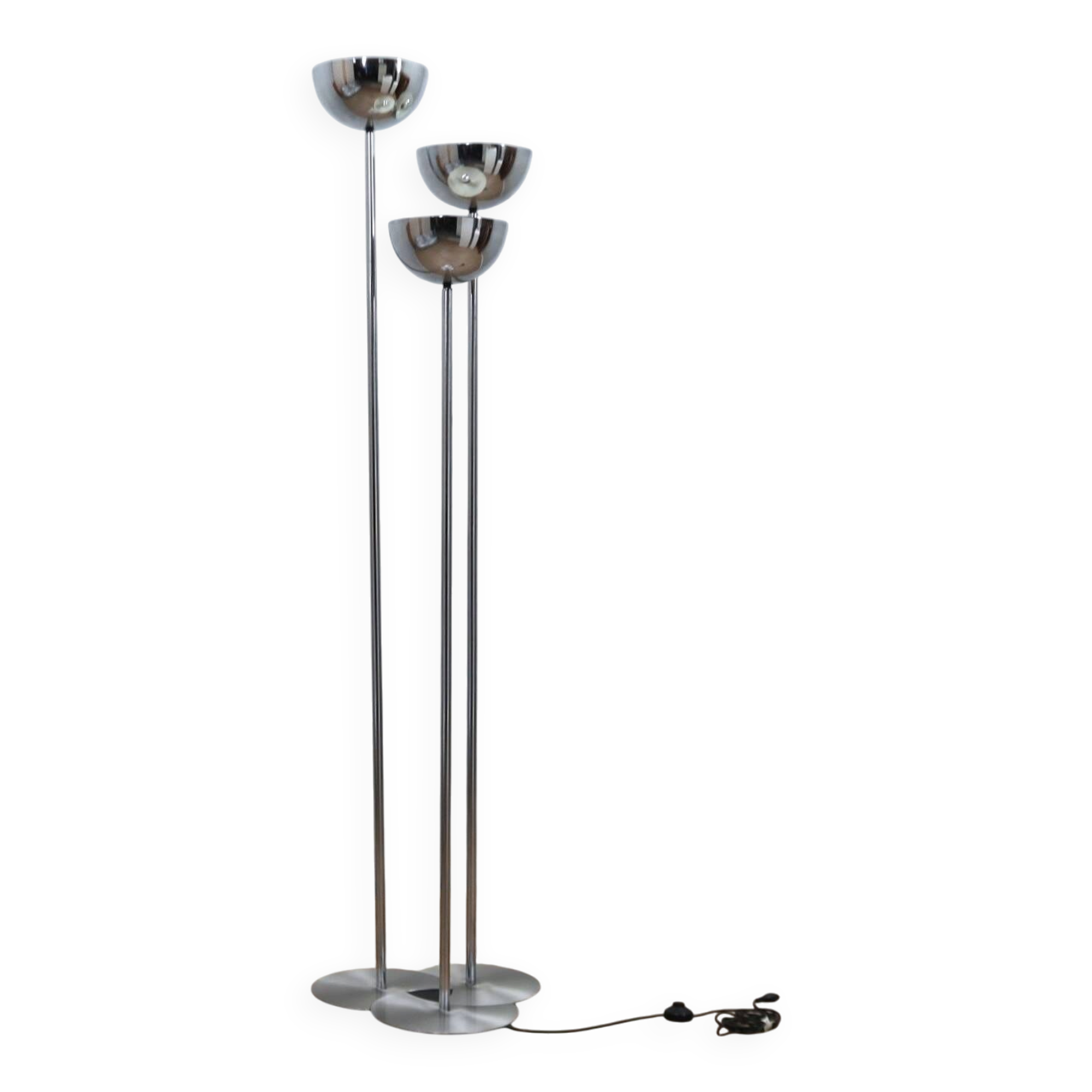 1970s Lamperti 3-Column Chrome Floor Lamp space age Italian Design