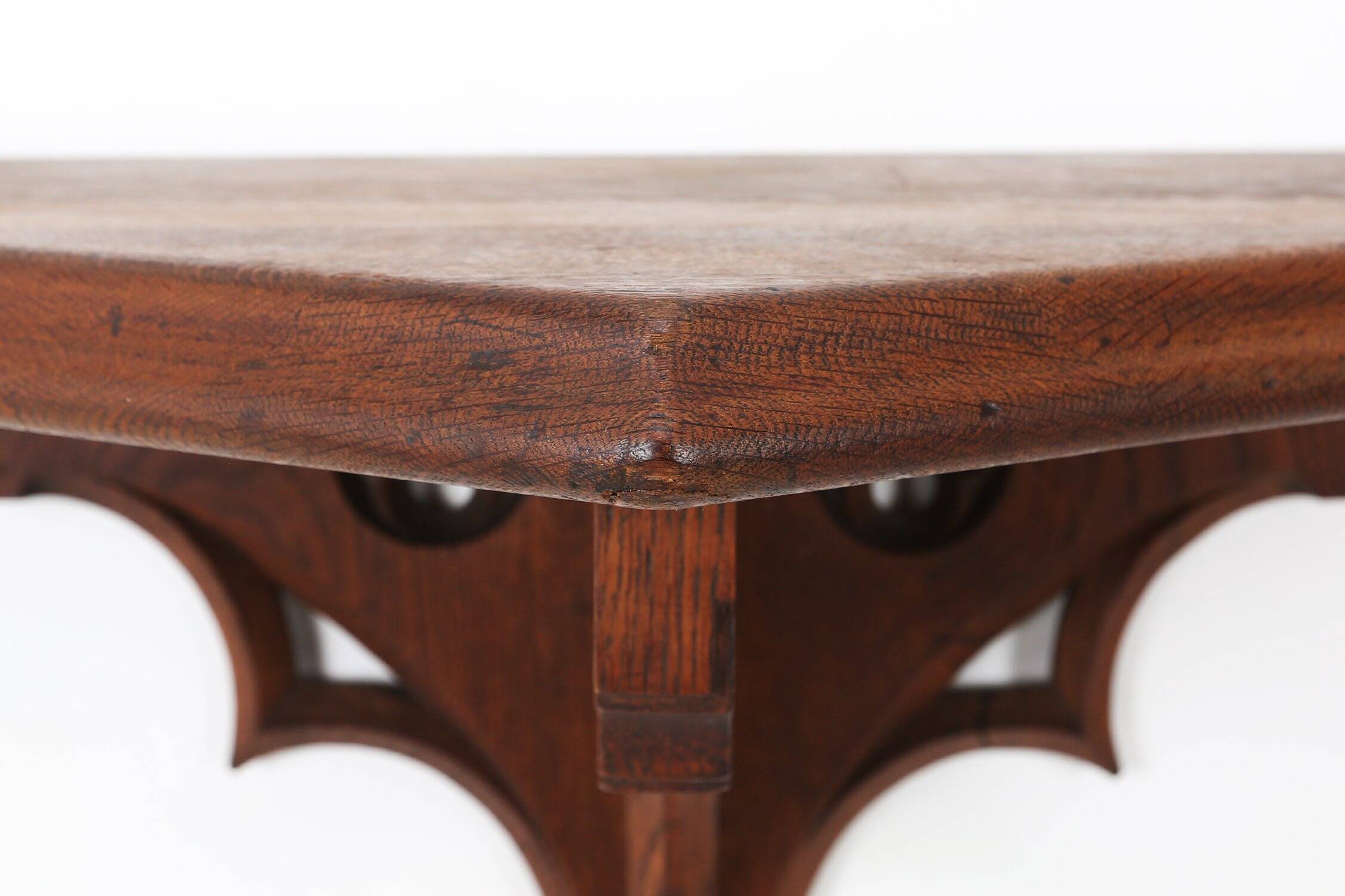 Pair of 2 Antique carved oak Church Wall Consoles, France ca. 1850