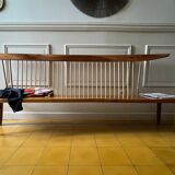 Large bench in solid walnut