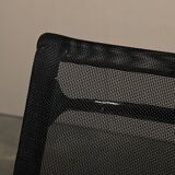 Eames Aluminum Group EA106 Dining Chairs in Black Netweave Mesh, Vitra