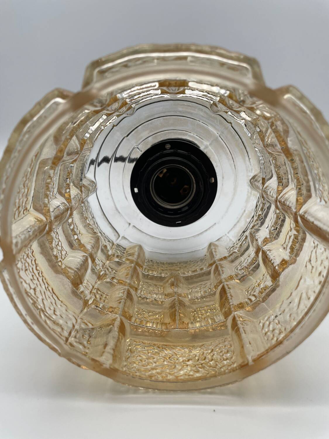 Suspension / portable lamp in smoked glass, 1970s