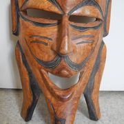 Pair of African wooden masks, vintage decoration, wooden African masks, 70s/80s