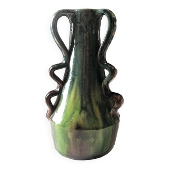Vase en grès flamand à anses ondulées