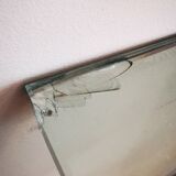 Console  XXL vintage italienne en travertin et verre années 80