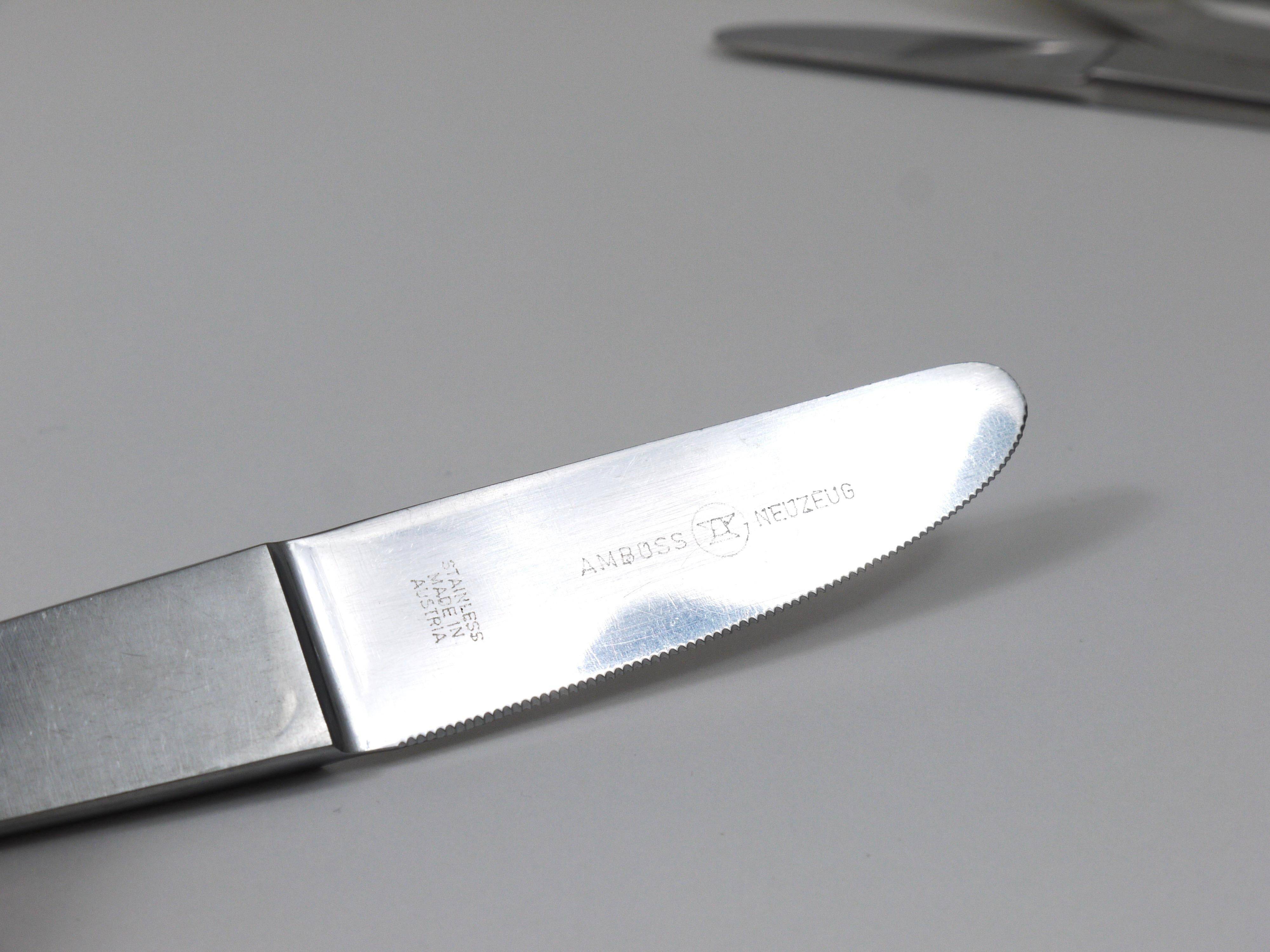 Carl Auböck 2060 Cutlery, 42 pcs., Complete for 6 People, Hammered Austria, 1950