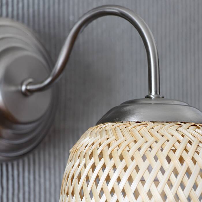 Farmhouse Decor Rattan Sconce Lamp Lights, 16x19Cm
