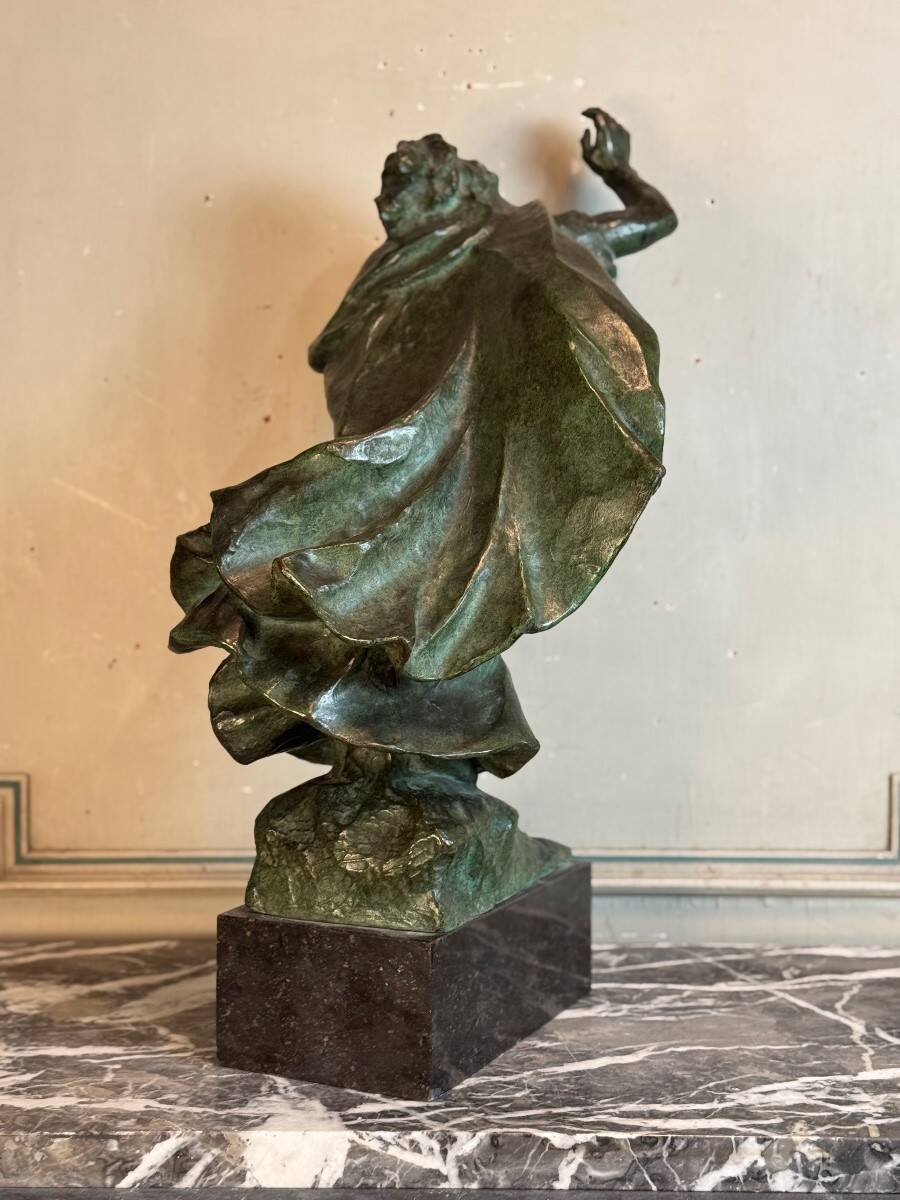 King Lear, green patinated bronze, Victor Rousseau (1865-1954) around 1905