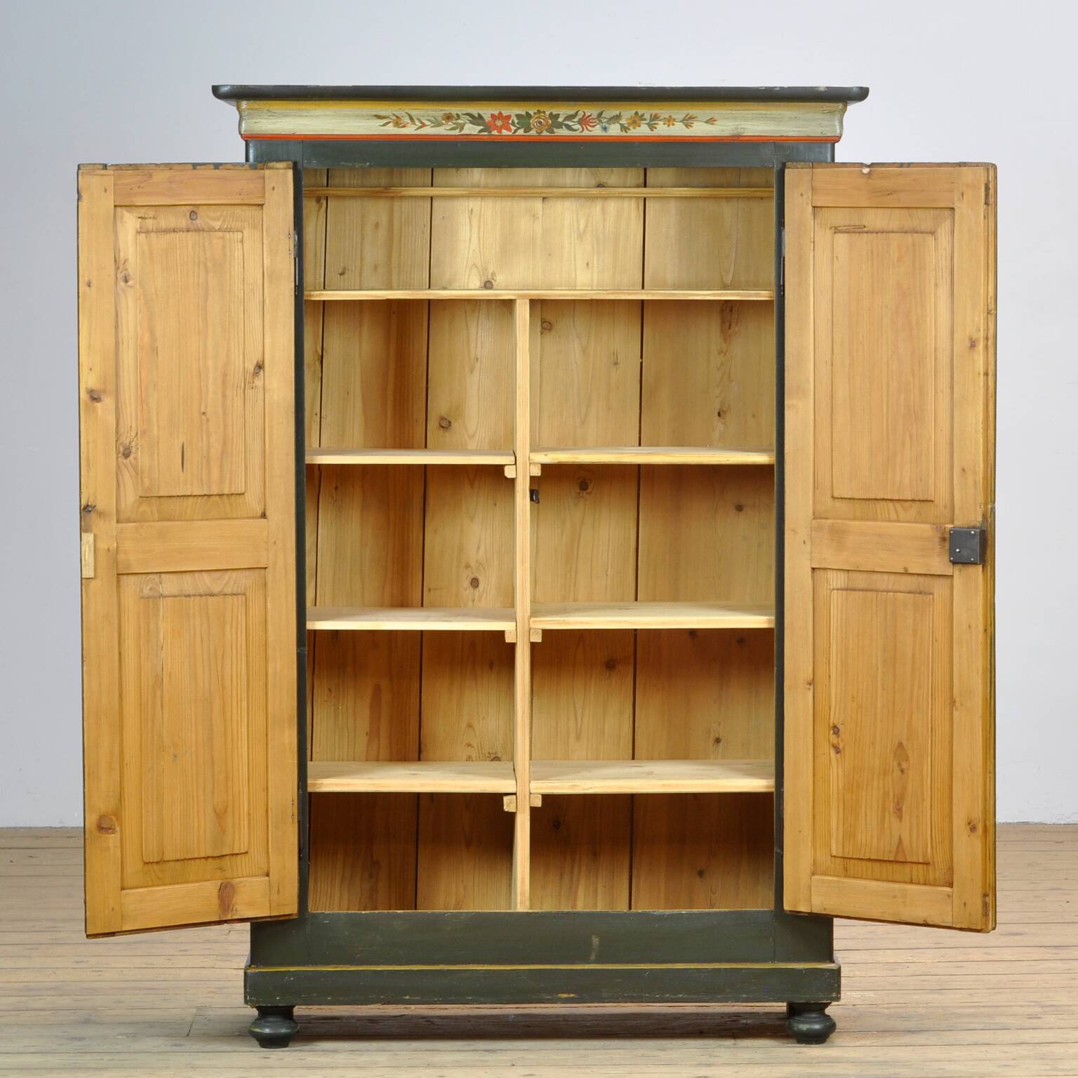 Antique German Hand Painted Cabinet, Circa 1850