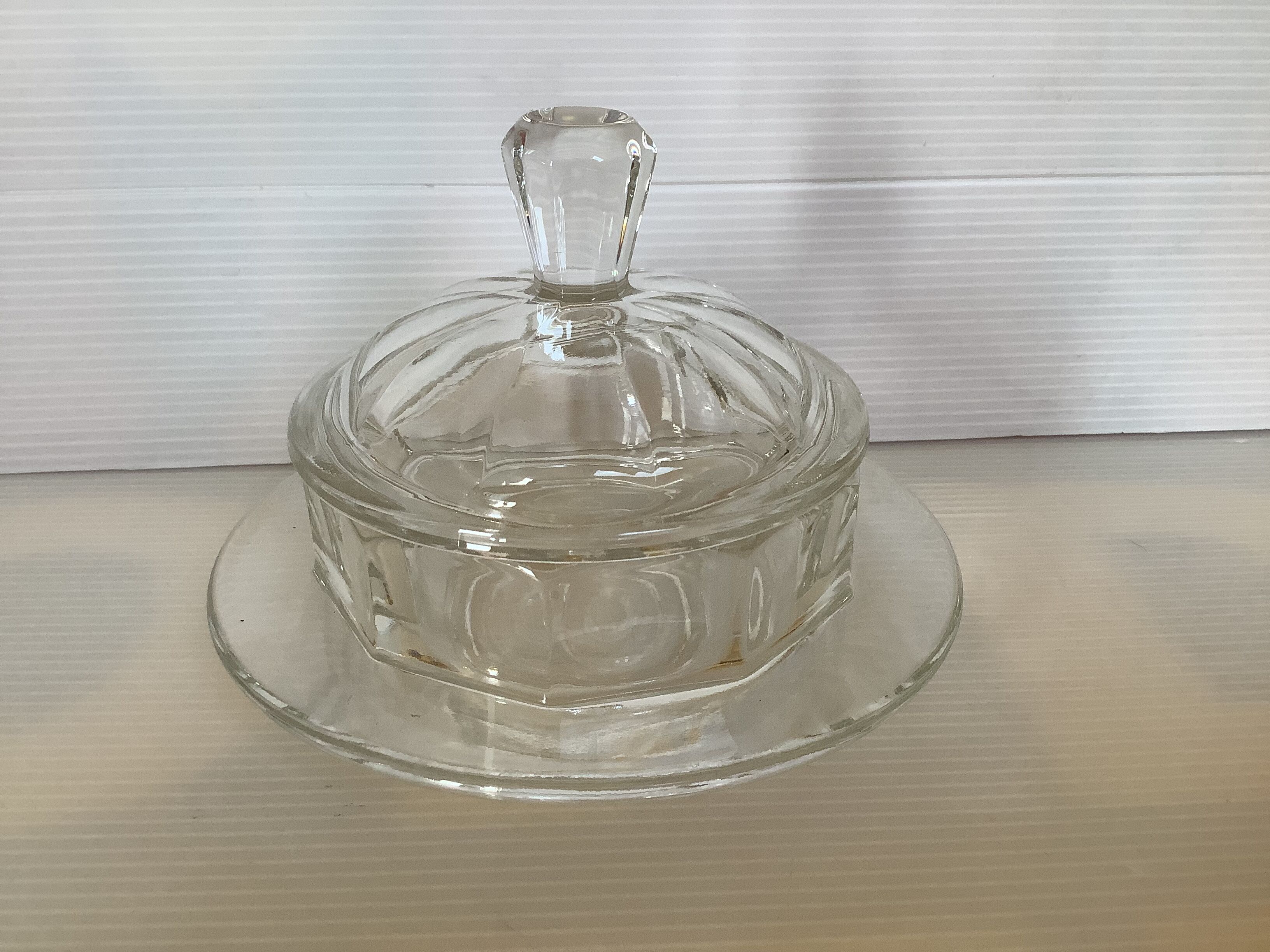 Old jam maker with thick glass facets