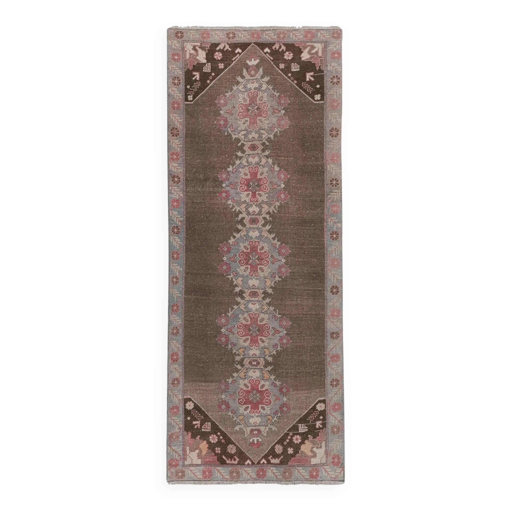 Vintage Turkish hallway rug 112x273 cm