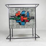 Vintage bar with inlaid tiles, Jacolor, 1970s