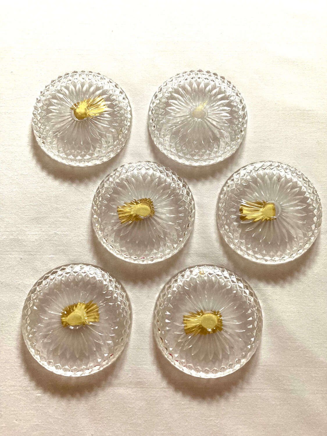 6 Bleikristall crystal coasters with lead 24% PbO