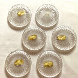 6 Bleikristall crystal coasters with lead 24% PbO