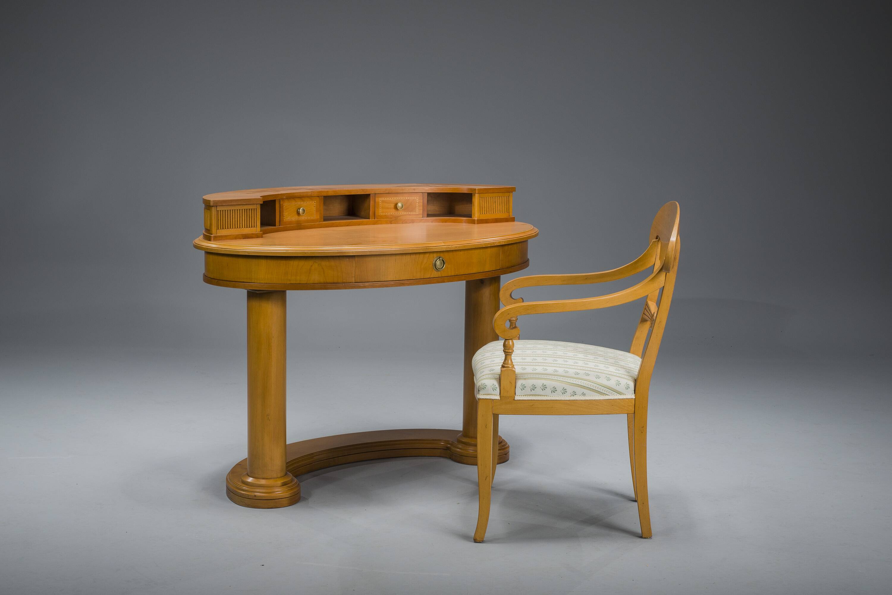 Biedermeier Dressing Table and Armchair from Selva, Italy, Set of 2