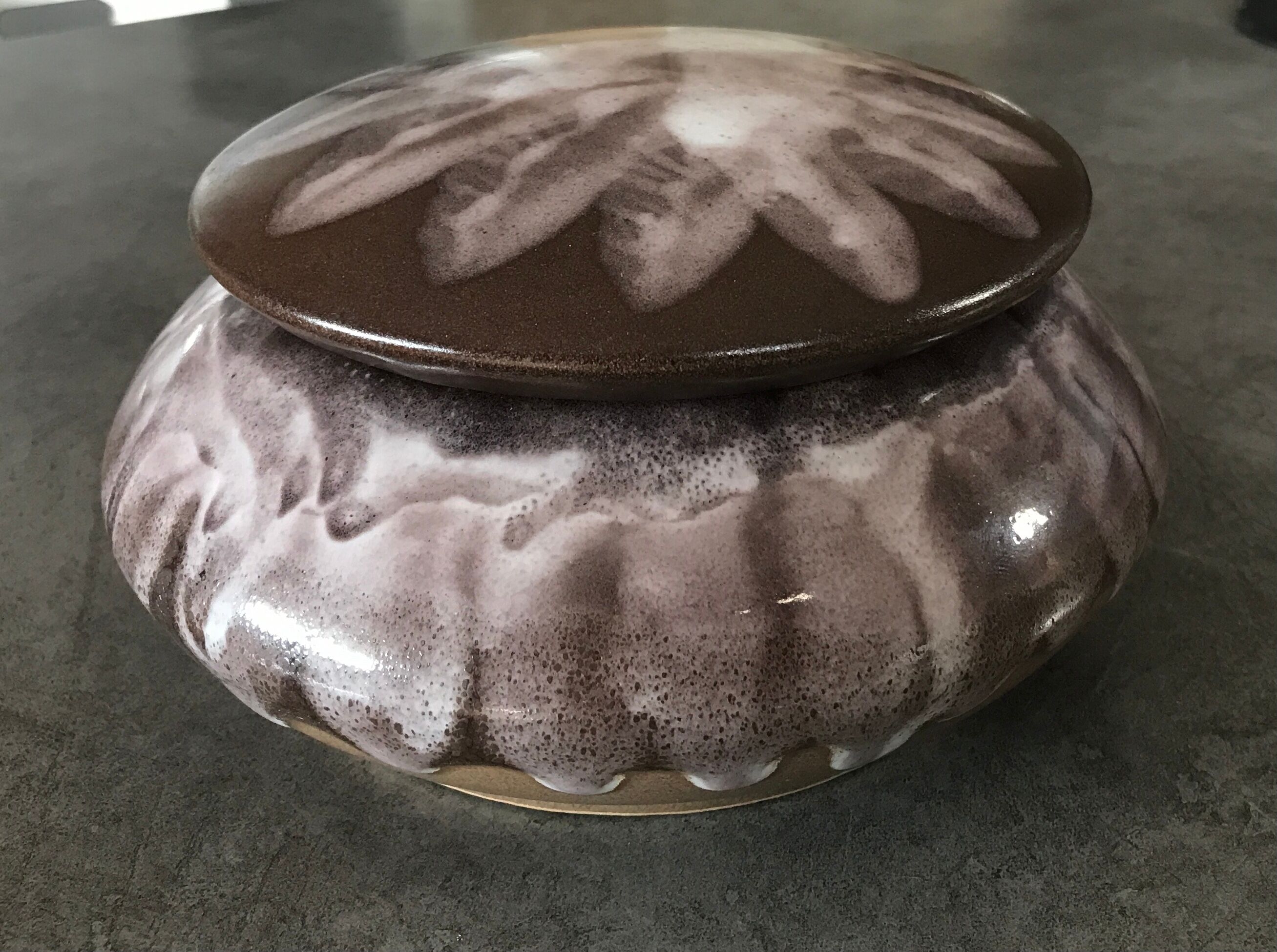 Bonbonnière in porcelain stoneware flamed alphonse mouton - alpho - 16 cm