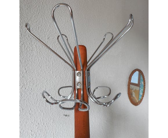 Baumann coat door chrome vintage wood