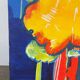“Green or white, the sun?” Oil on canvas, signed Baltran