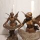 Pair of art nouveau candle holders in regulates