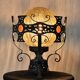 Large vintage wrought iron and glass pendant lamp