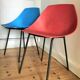 Pair of vintage Pierre Guariche Meurop chairs, antique seating furniture
