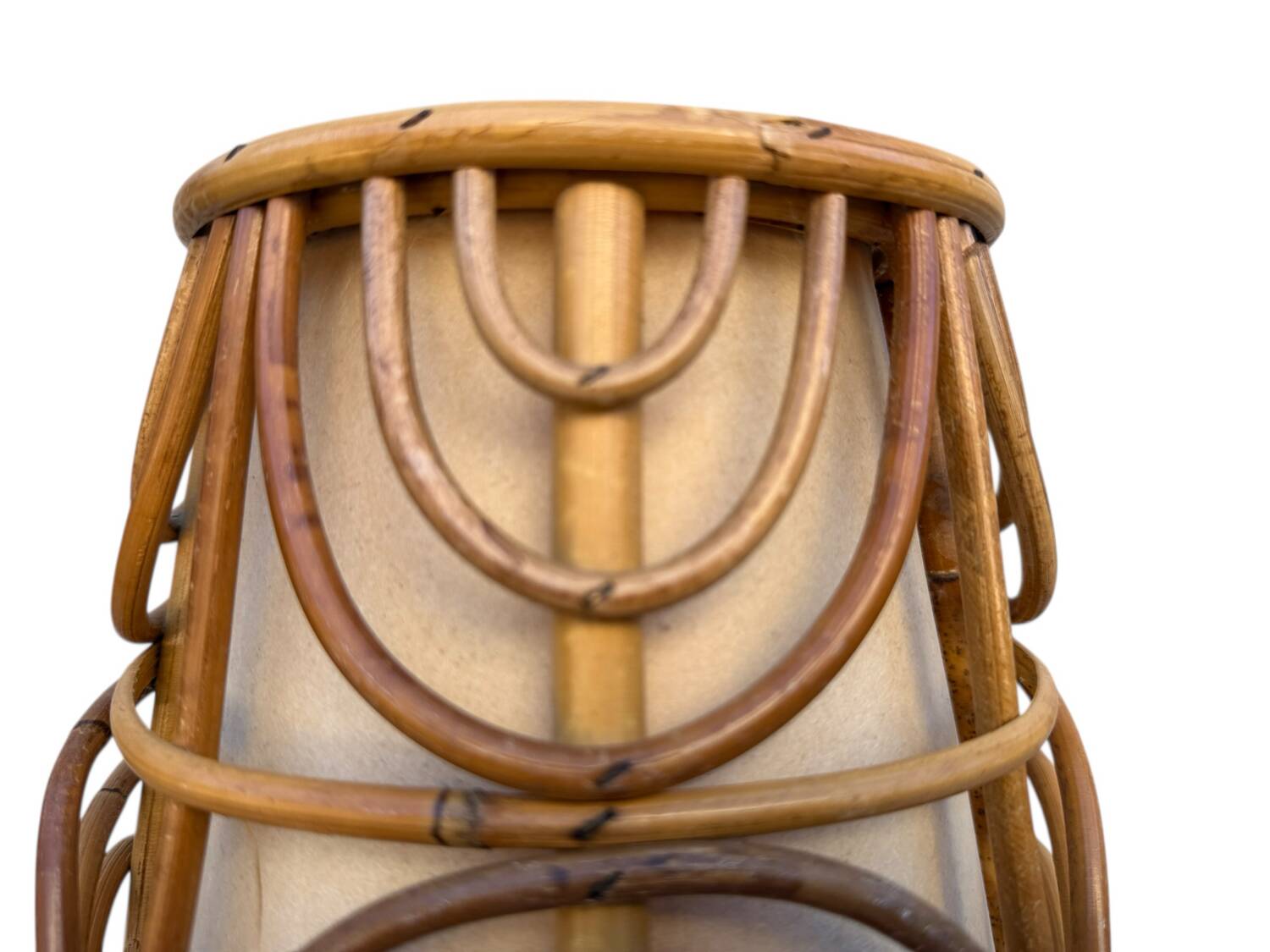 Set of 3 rattan lamps from the 1960s France